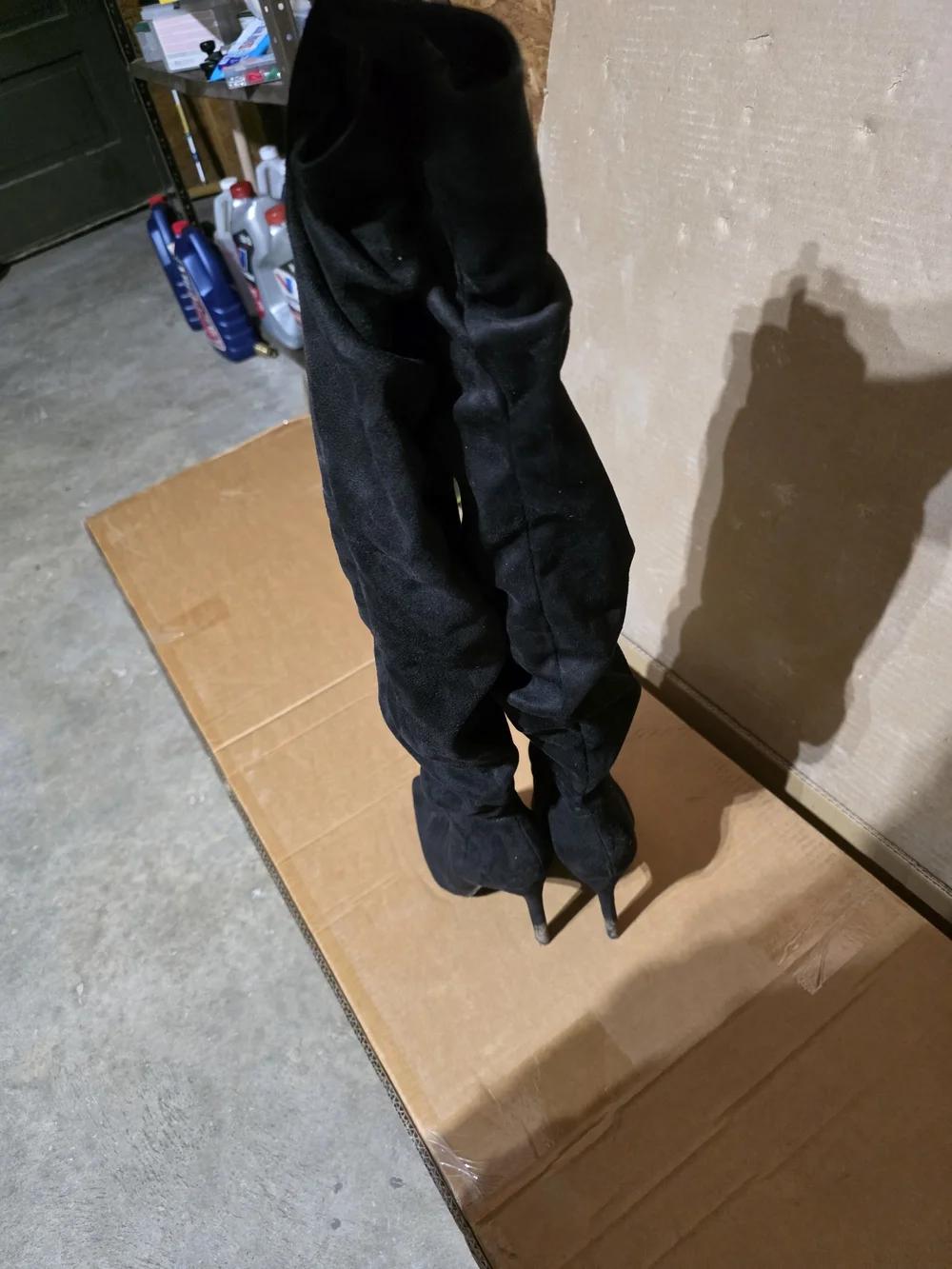 Black Over-the-Knee Stiletto Boots - Women's Fashion